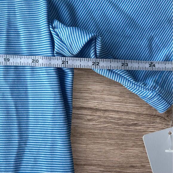 NWT Jack Nicklaus Blue Striped Moisture Wicking Golf Polo Shirt Mens Size L - Picture 3 of 7